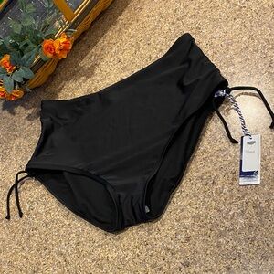 NWT Sonnet Shores Bathing Suit Bikini Bottom Full Coverage 12 Black -Bottom Only